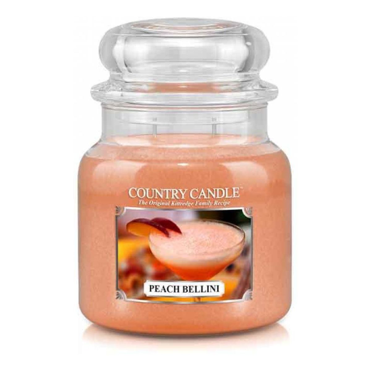 Country Candle Średnia świeca zapachowa z dwoma knotami peach bellini 453g