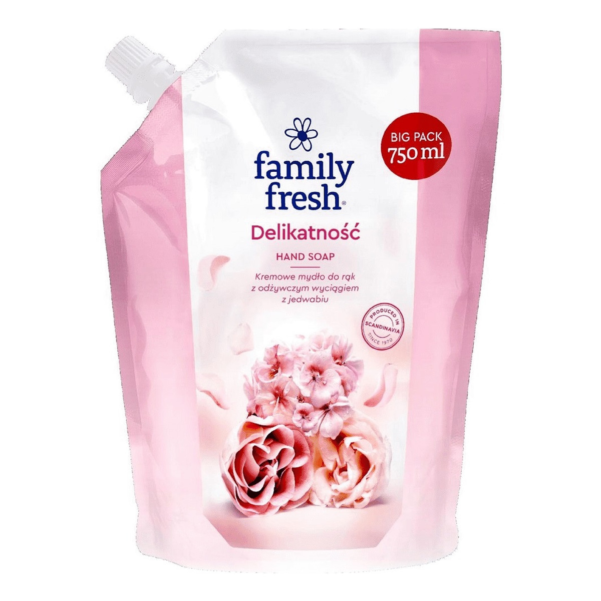 Soraya FAMILY FRESH Hand Soap kremowe mydło do rąk z odżywczym wyciągiem z jedwabiu Delikatność Refill 750ml