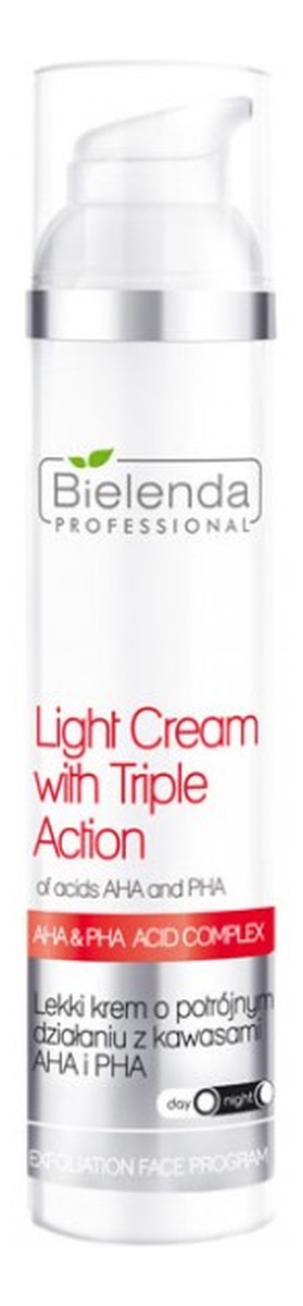 lekki krem o potrójnym działaniu z kwasami AHA i PHA