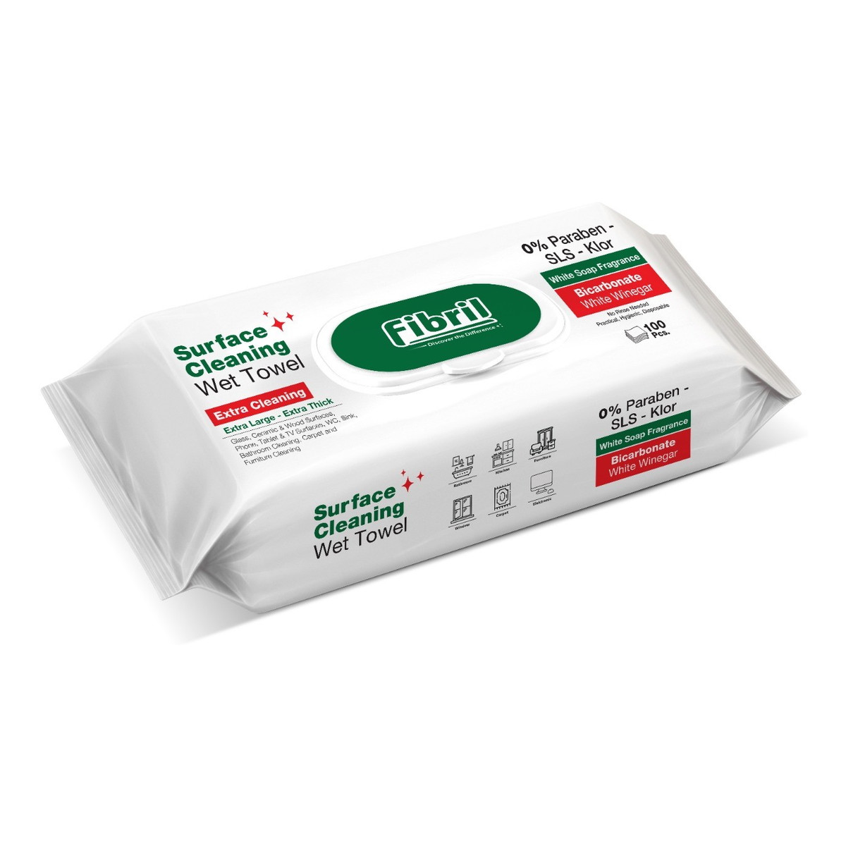 Fibril Nawilżane Ręczniki Do Czyszczenia Powierzchni Uniwersalne 100szt