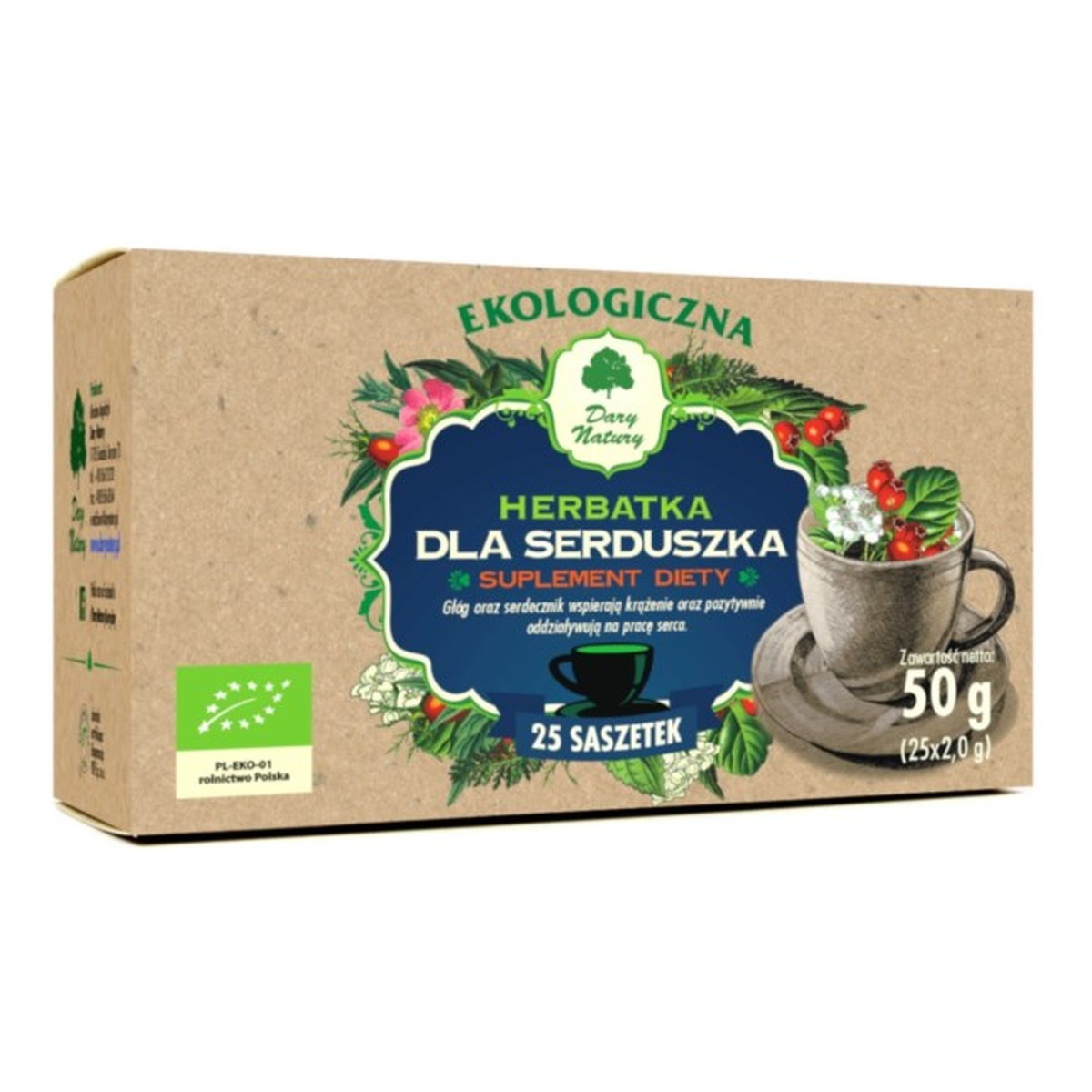 Dary Natury Herbatka ekologiczna dla serduszka 25x2g 50g