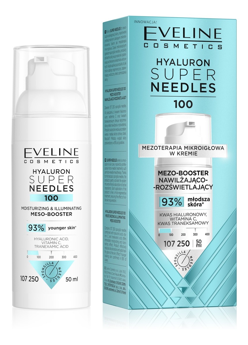 Hyaluron super needles 100 mezo-booster nawilżająco rozświetlający