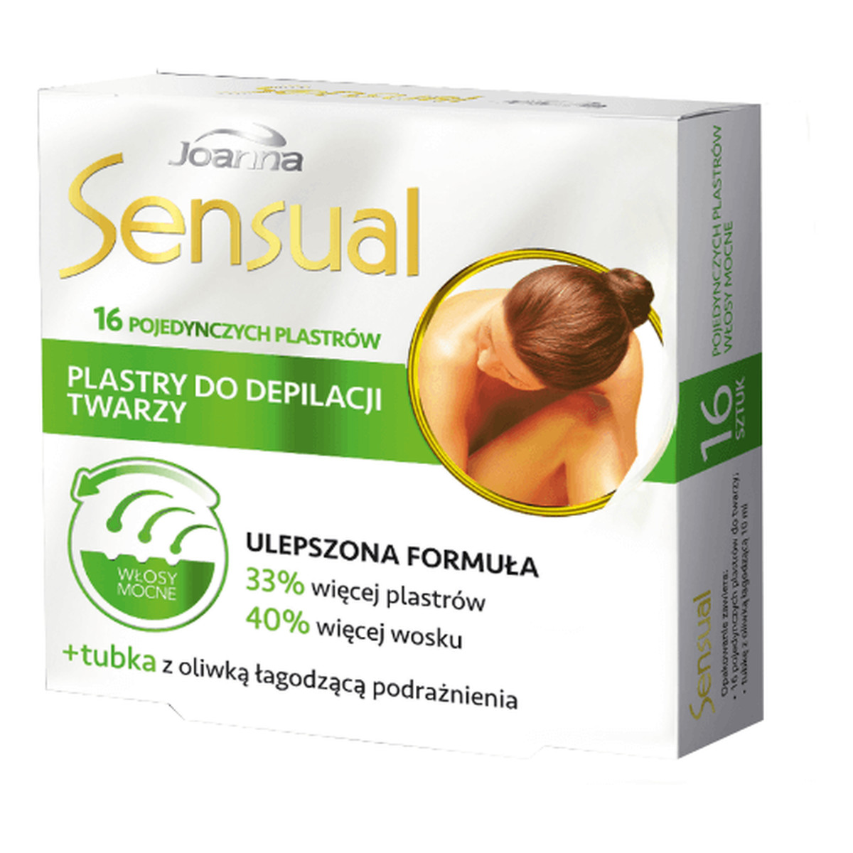 Joanna Sensual Plastry do depilacji twarzy dedykowane do włosów mocnych 16 sztuk