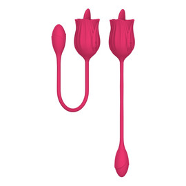 Licking massager with vibrating egg stymulator z języczkiem i wibrującym jajkiem pink