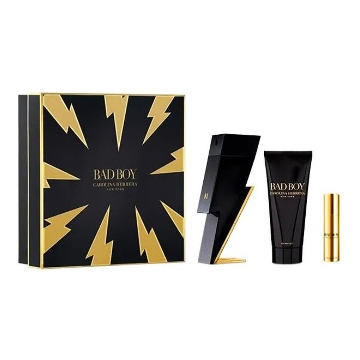 Carolina Herrera Bad Boy Zestaw woda toaletowa spray 100ml + żel pod prysznic 100ml + miniatura wody toaletowej spray 10ml