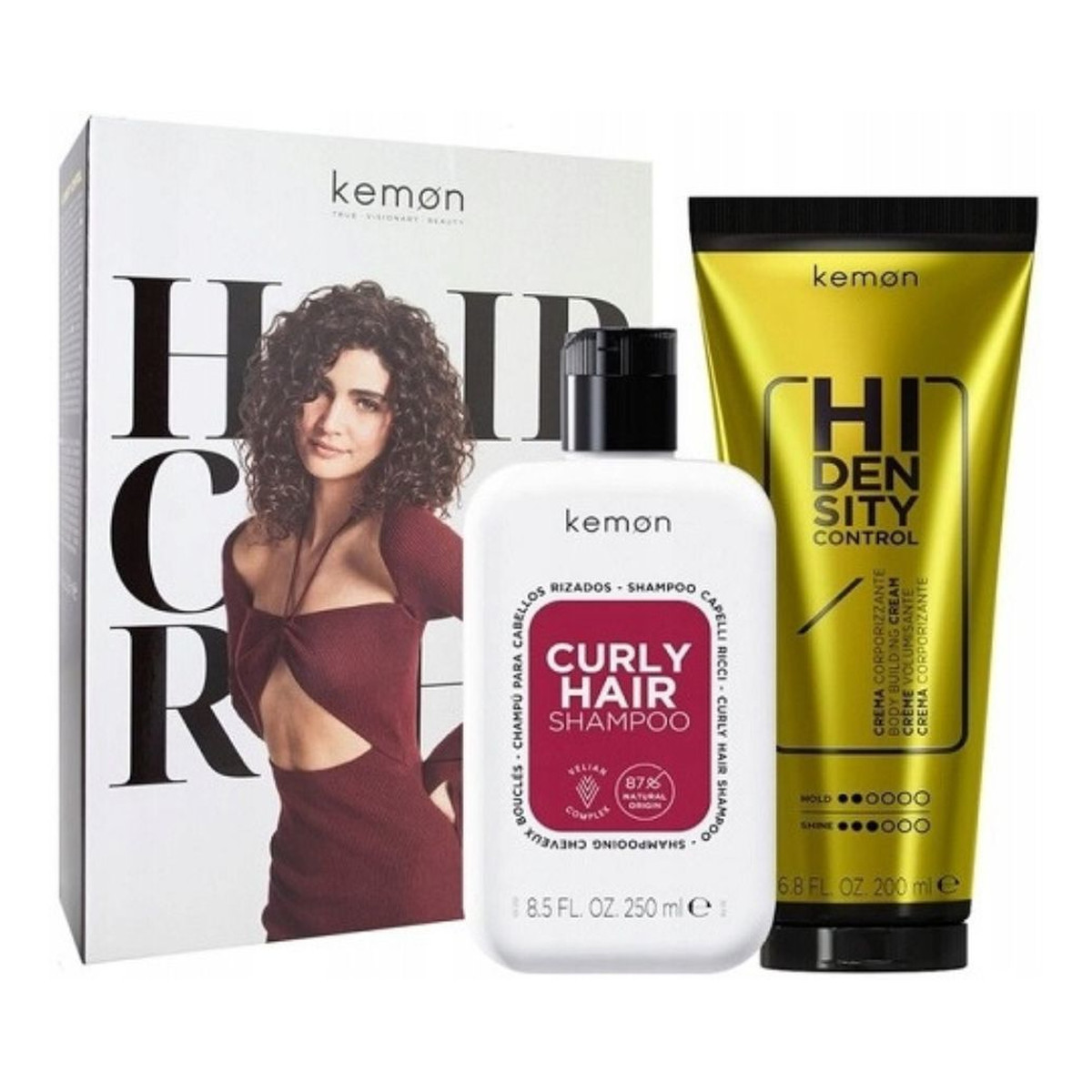 Kemon Curly Hair Zestaw szampon do włosów kręconych 250ml + krem zwiększający objętość włosów 200ml
