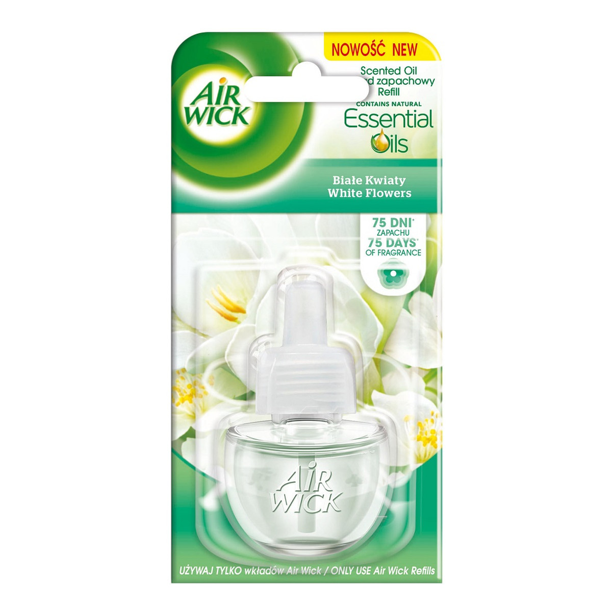 Air Wick Essential Oils wkład do elektrycznego odświeżacza powietrza Białe Kwiaty 19ml