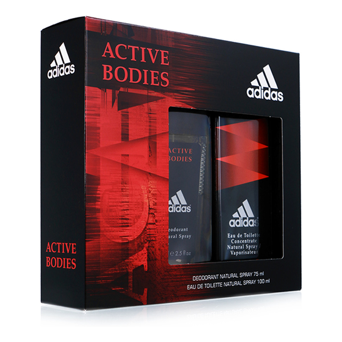 Adidas Active Bodies Zestaw woda toaletowa spray 100ml + dezodorant spray 75ML