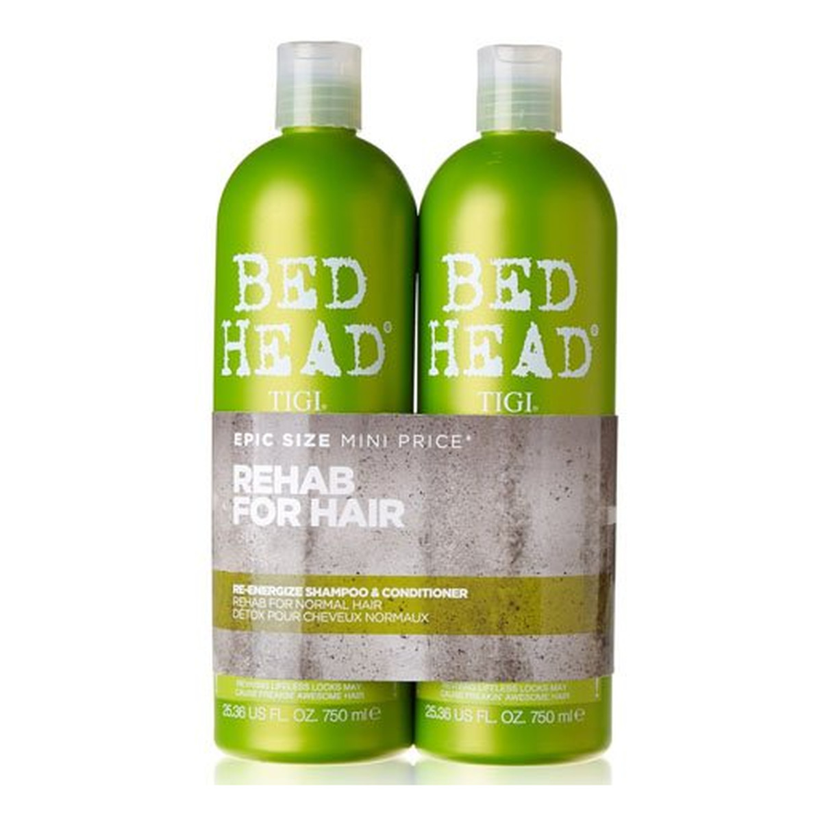 Tigi Bed Head zestaw Re-ENERGIZE (szampon 750ml + odżywka 750ml)