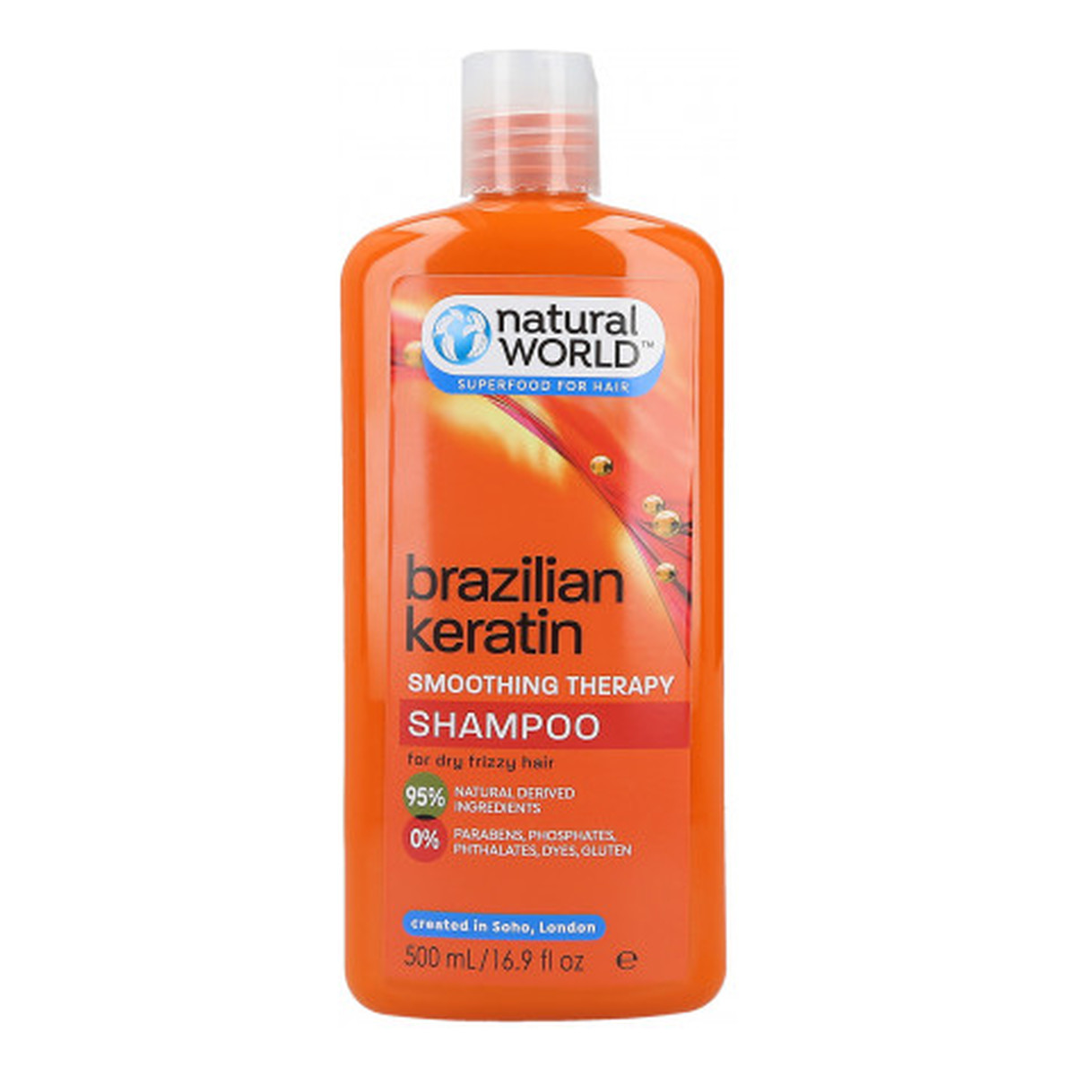 Natural World BRAZILIAN KERATIN Smoothing Therapy Wygładzający szampon do włosów suchych 500ml