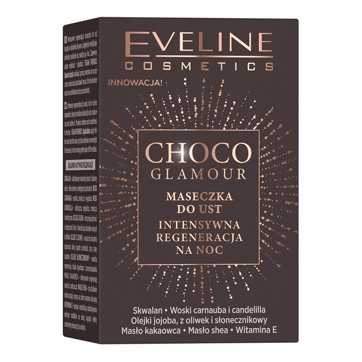 Eveline Choco Glamour Intensywnie regenerująca maseczka do ust na noc