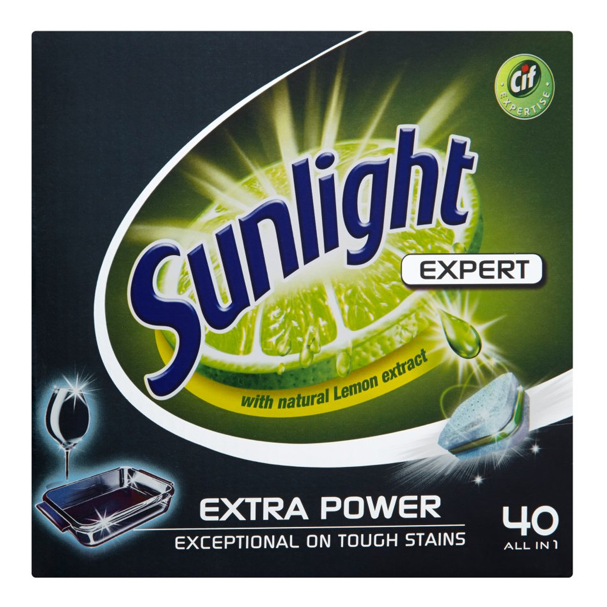 Sunlight Expert Extra Power tabletki do mycia naczyń w zmywarkach 40szt 700g