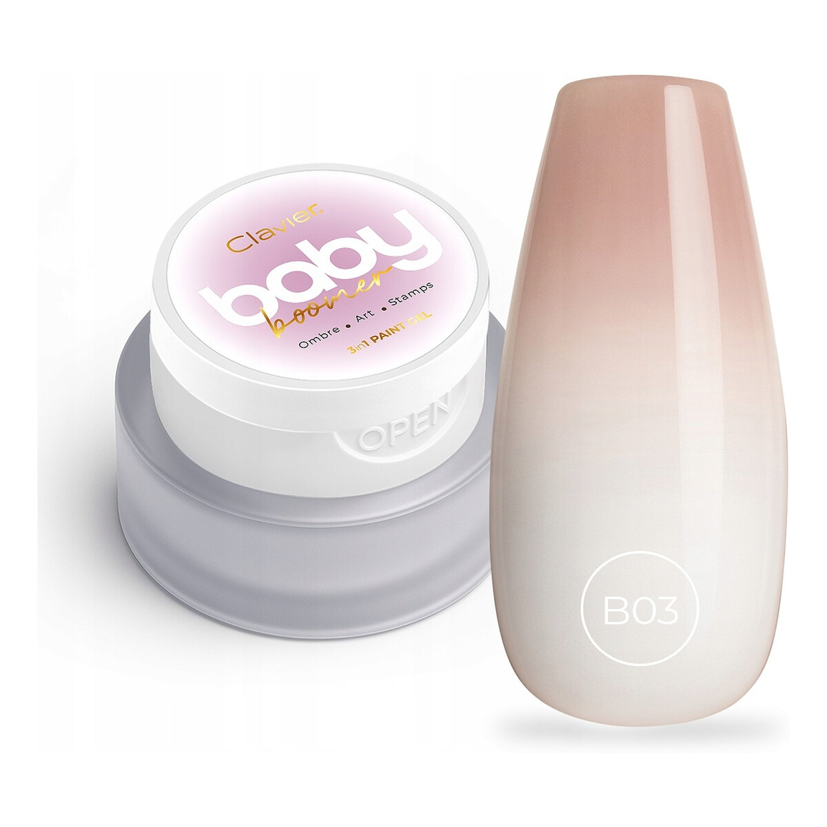 Clavier Baby Boomer Ombre żel do paznokci 3w1 3g