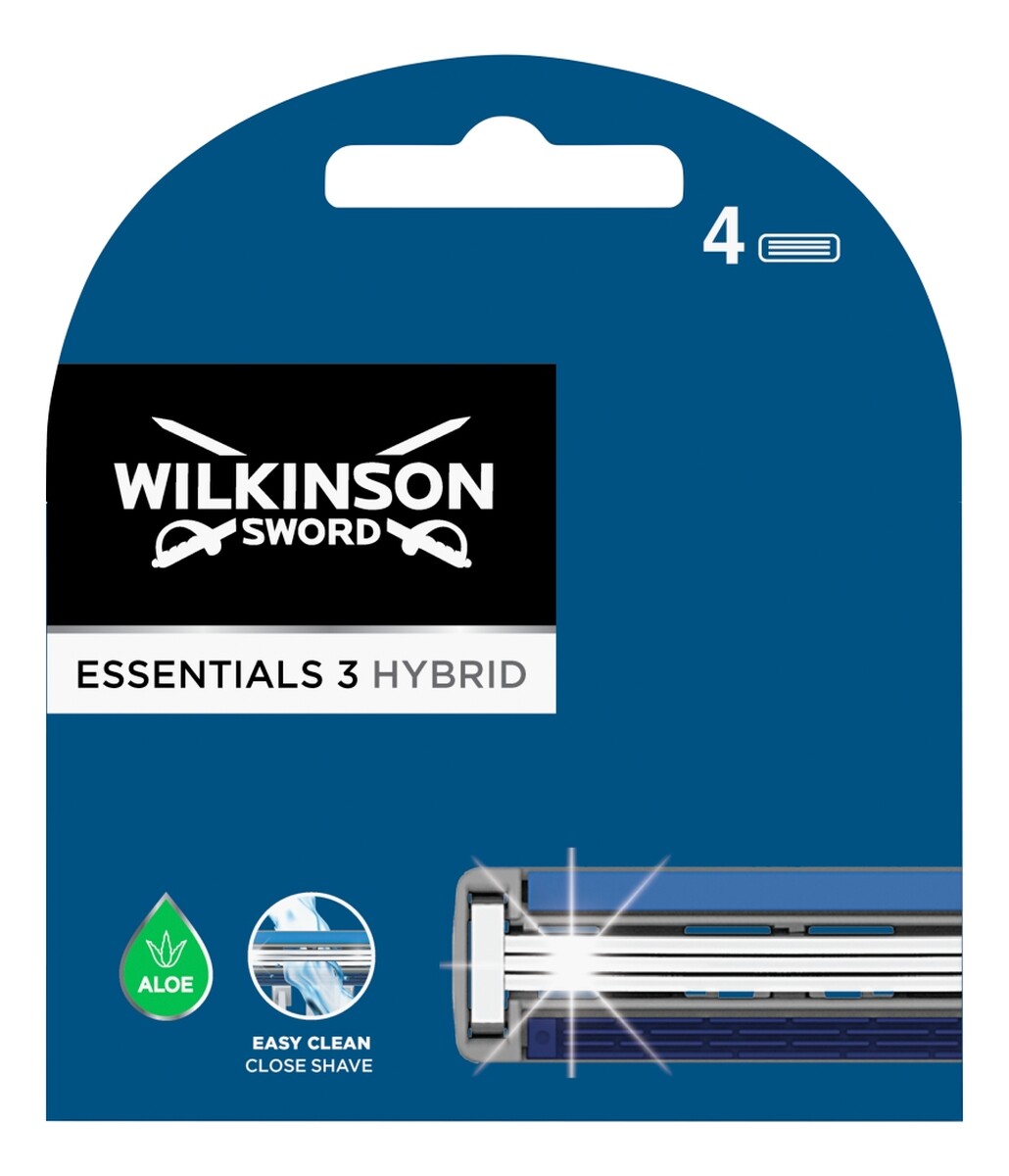 Essentials 3 hybrid wkład z trzema ostrzami i paskiem nawilżającym 4szt.