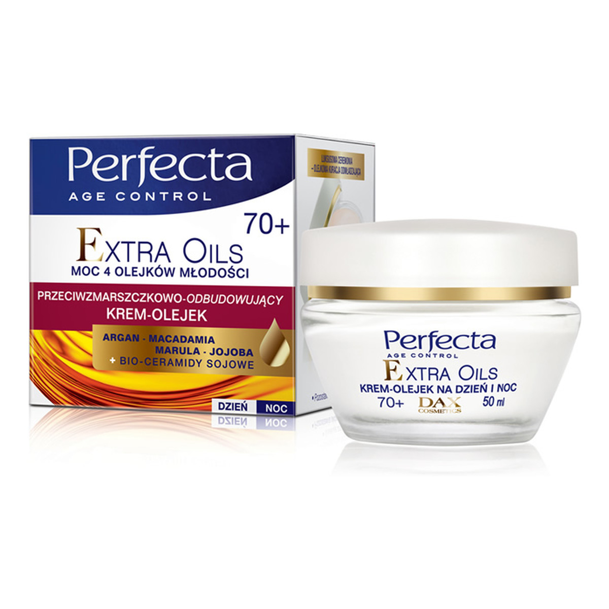 Perfecta Age Control Extra Oils 70+ Krem-Olejek Przeciwzmarszczkowo-Odbudowujący Na Dzień i Noc 50ml