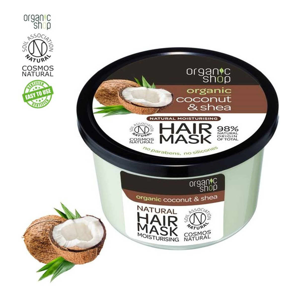 Organic Shop Nawilżająca maska do włosów Organiczny Kokos & Shea 250ml