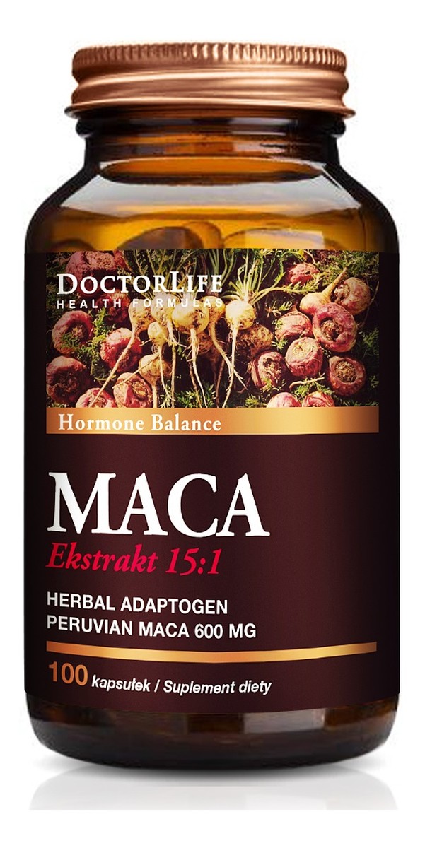 Maca ekstrakt 15:1 suplement diety 100 kapsułek