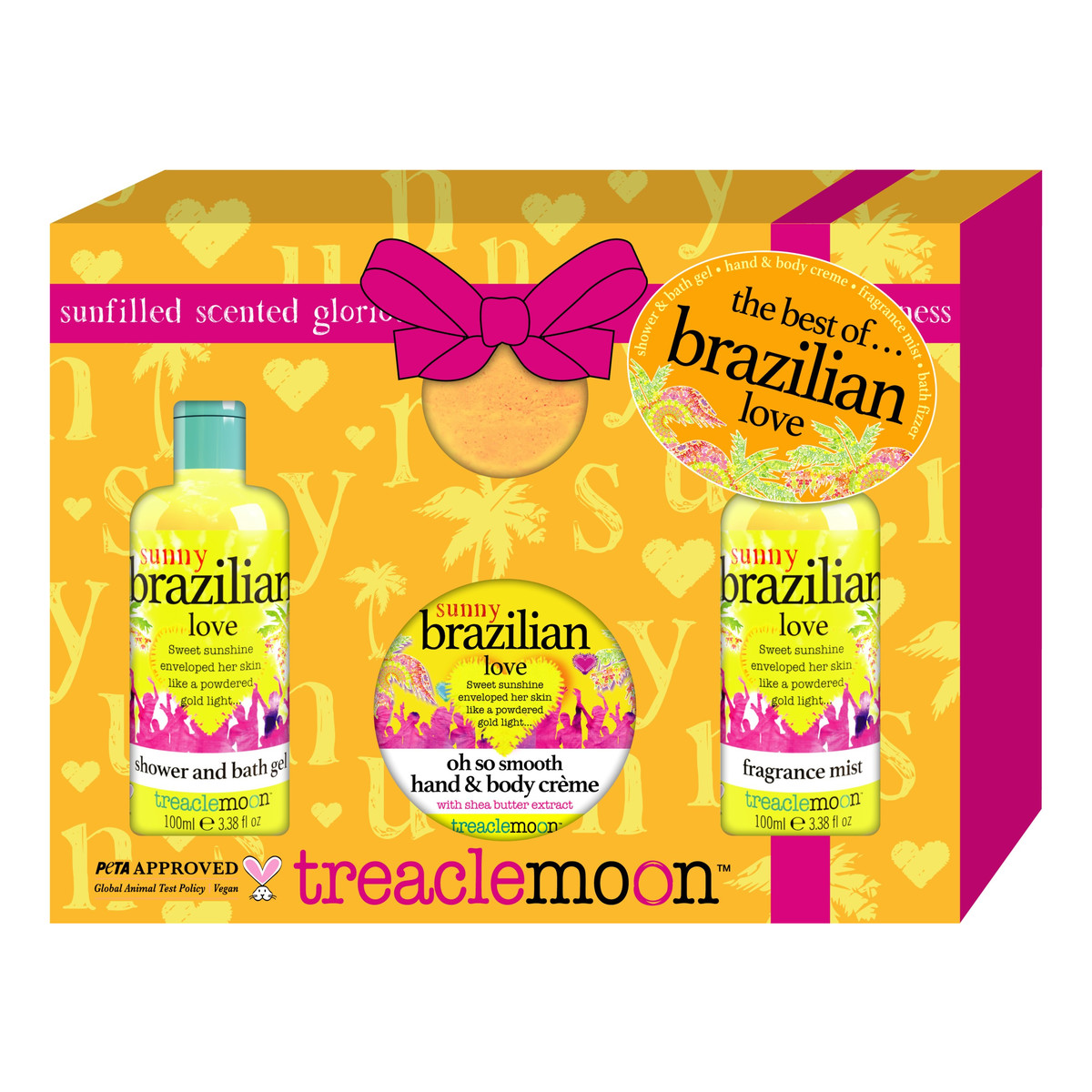 Treaclemoon Zestaw prezentowy the best of brazilian love (żel pod prysznic+balsam do ciała+mgiełka do ciała+kula do kąpieli) 1 op.-4 szt.