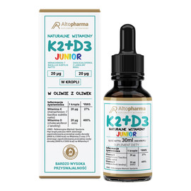 Junior naturalne witaminy k2+d3 suplement diety w kroplach