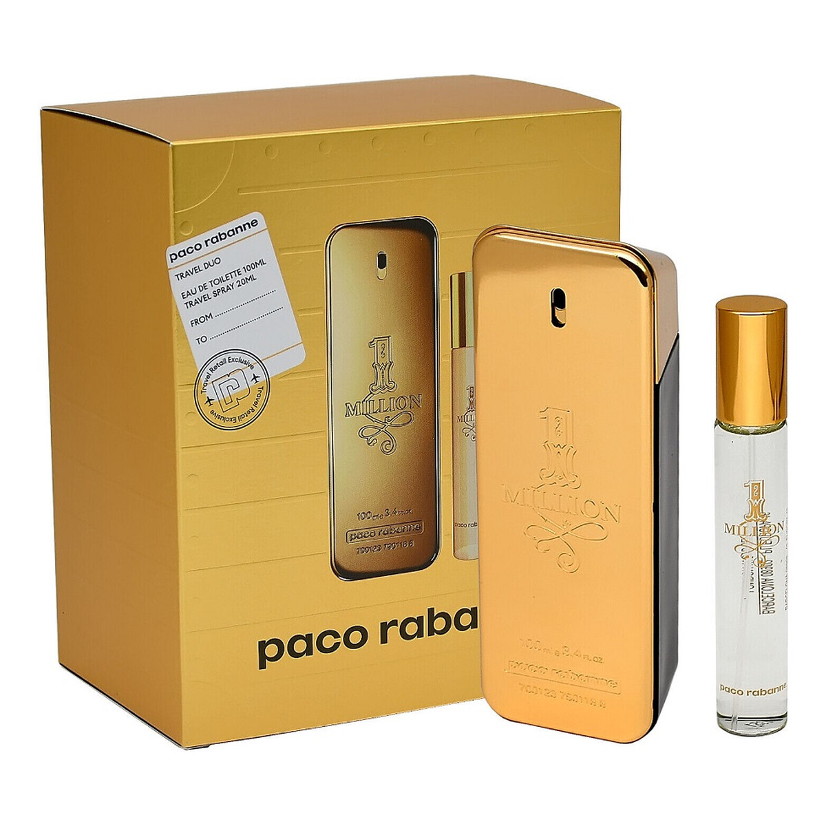 Paco Rabanne 1 Million Zestaw woda toaletowa spray 100ml + woda toaletowa spray 20ml