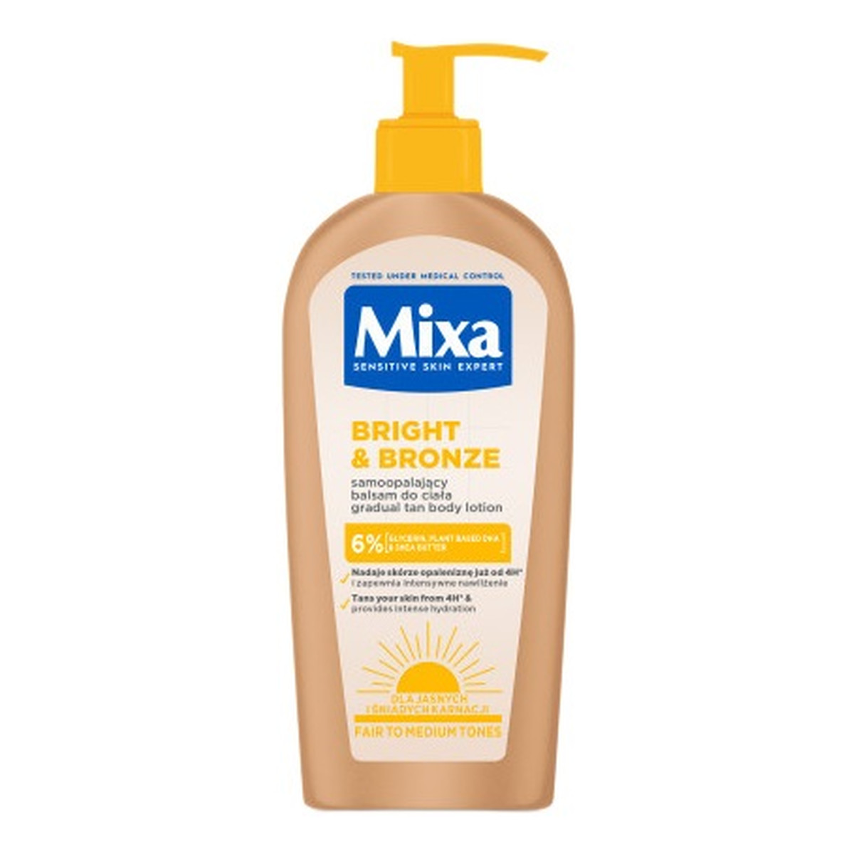 Mixa Bright & Bronze balsam samoopalający do ciała dla jasnych i śniadych karnacji 250ml