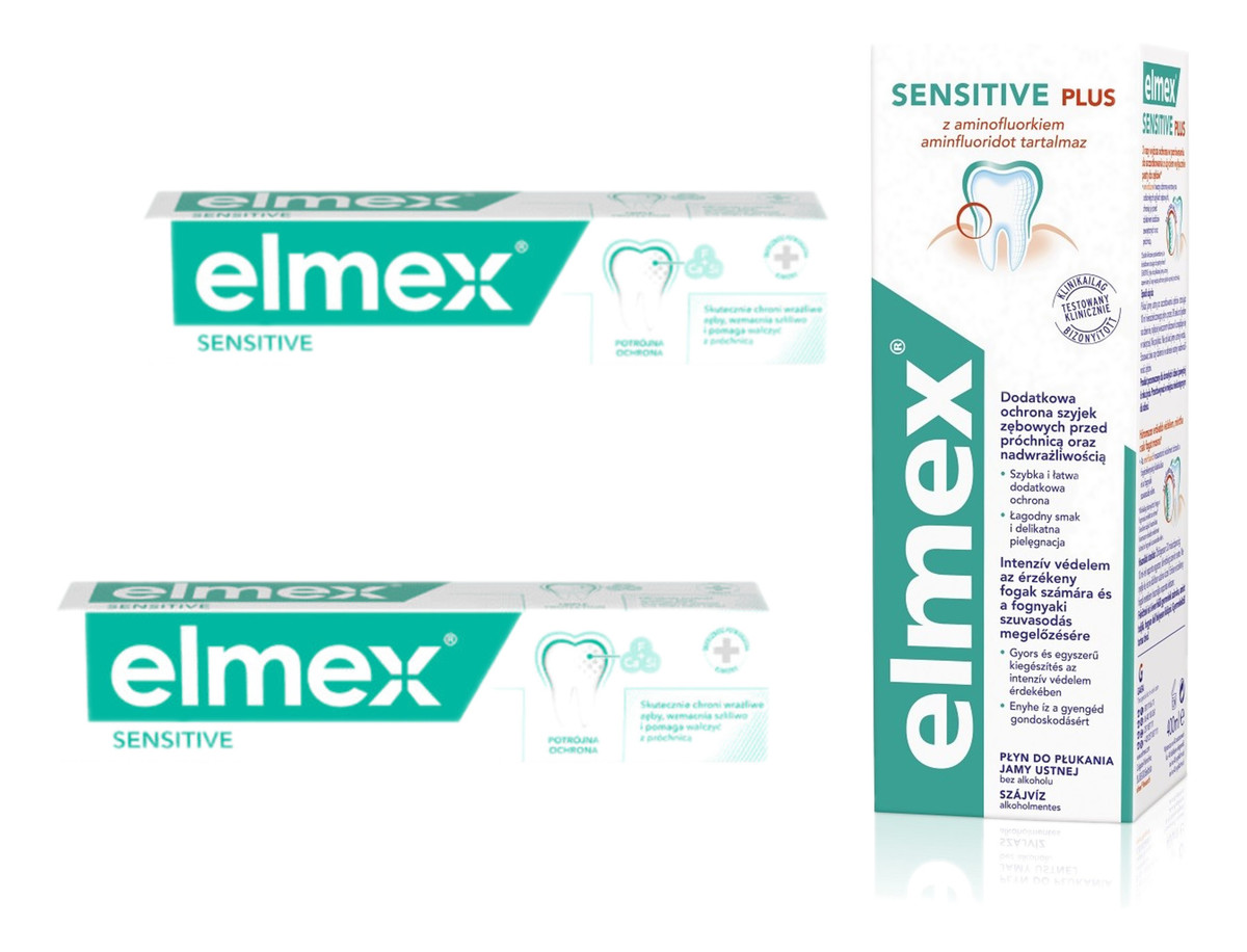 Pasta do zębów 2x75ml + Płyn do płukania jamy ustnej 400ml