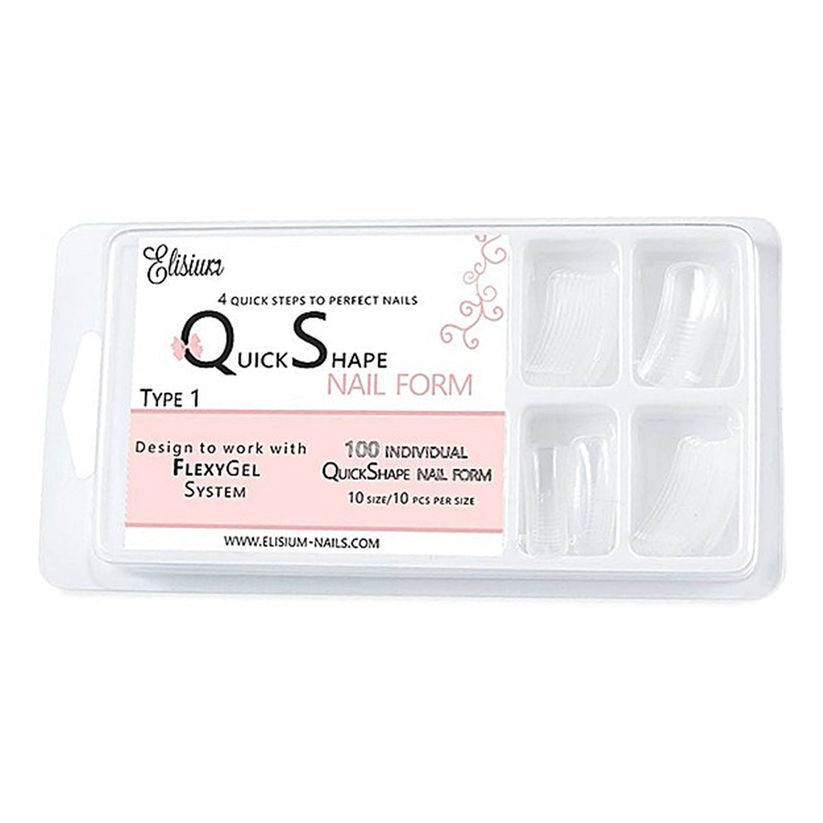 Elisium Quick Shape Nail Form Formy do przedłużania paznokci do flexygel Typ 1