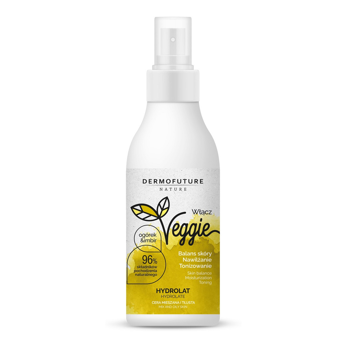 DermoFuture Veggie hydrolate hydrolat do twarzy cera mieszana i tłusta ogórek & imbir 200ml