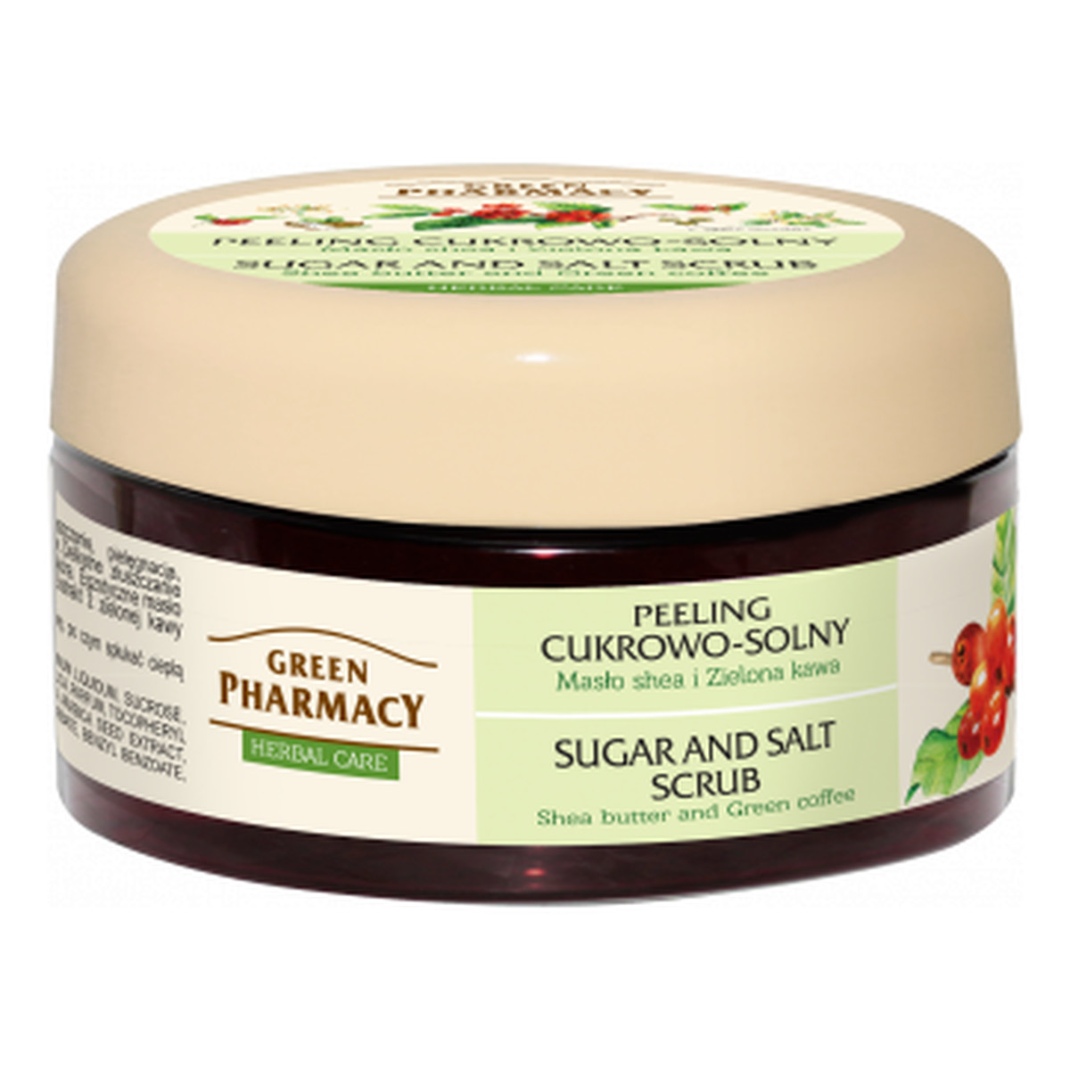 Green Pharmacy Herbal Cosmetics Body Care Peeling Cukrowo-Solny Masło Shea i Zielona Kawa 300ml