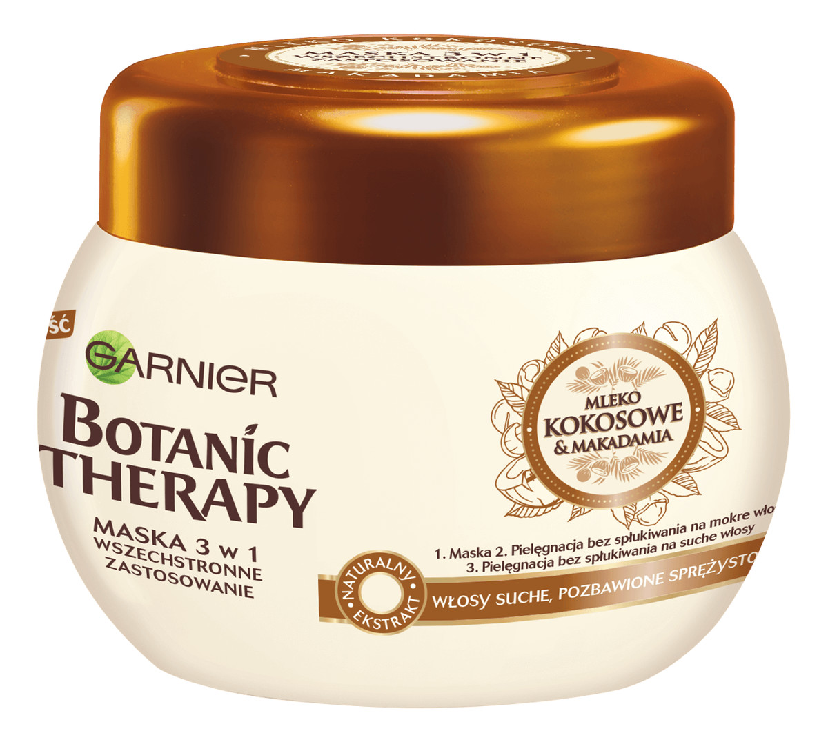 Mleko kokosowe & Makadamia maska do włosów suchych szorstkich i pozbawionych sprężystości