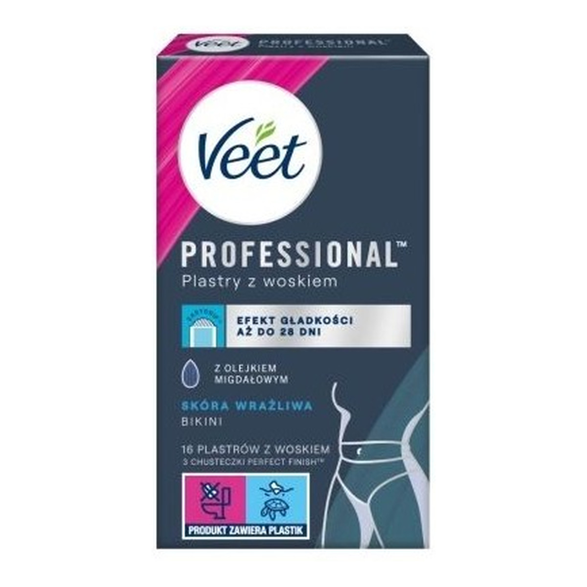 Veet Plastry z woskiem do depilacji bikini dla skóry wrażliwej 16szt