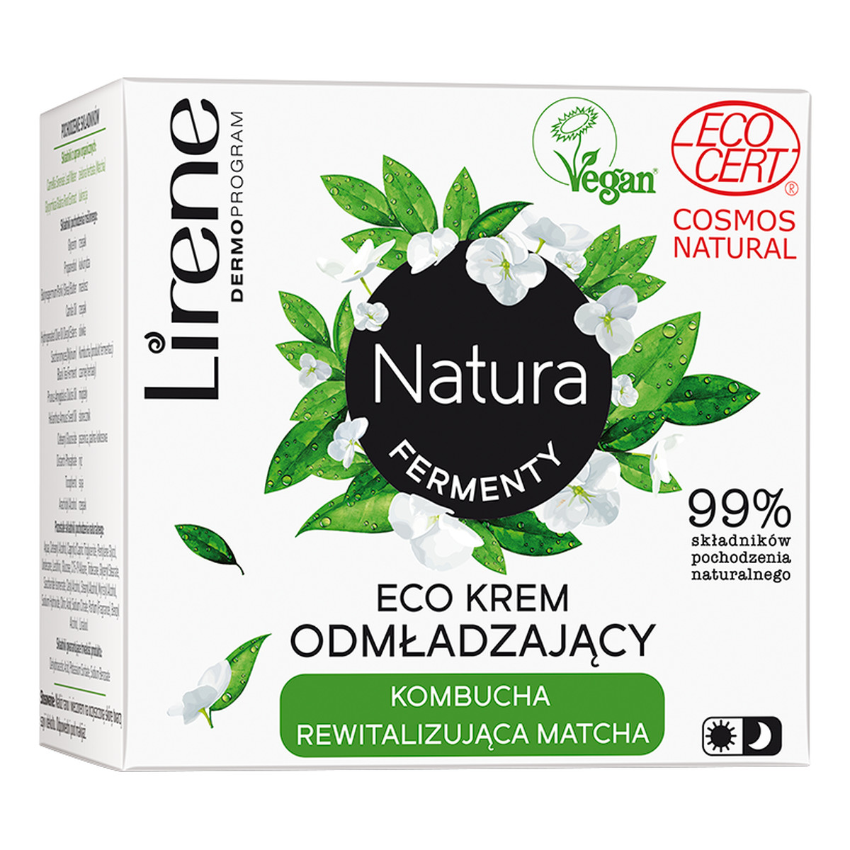 Lirene Natura Eco Krem odmładzający na dzień i na noc Kombucha & Rewitalizująca Matcha 50ml
