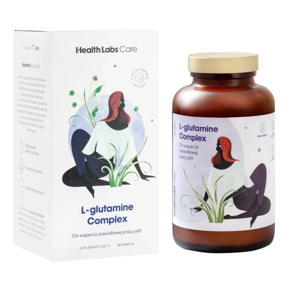 HealthLabs L-glutamine complex l-glutamina z aloesem suplement diety 210g 210g