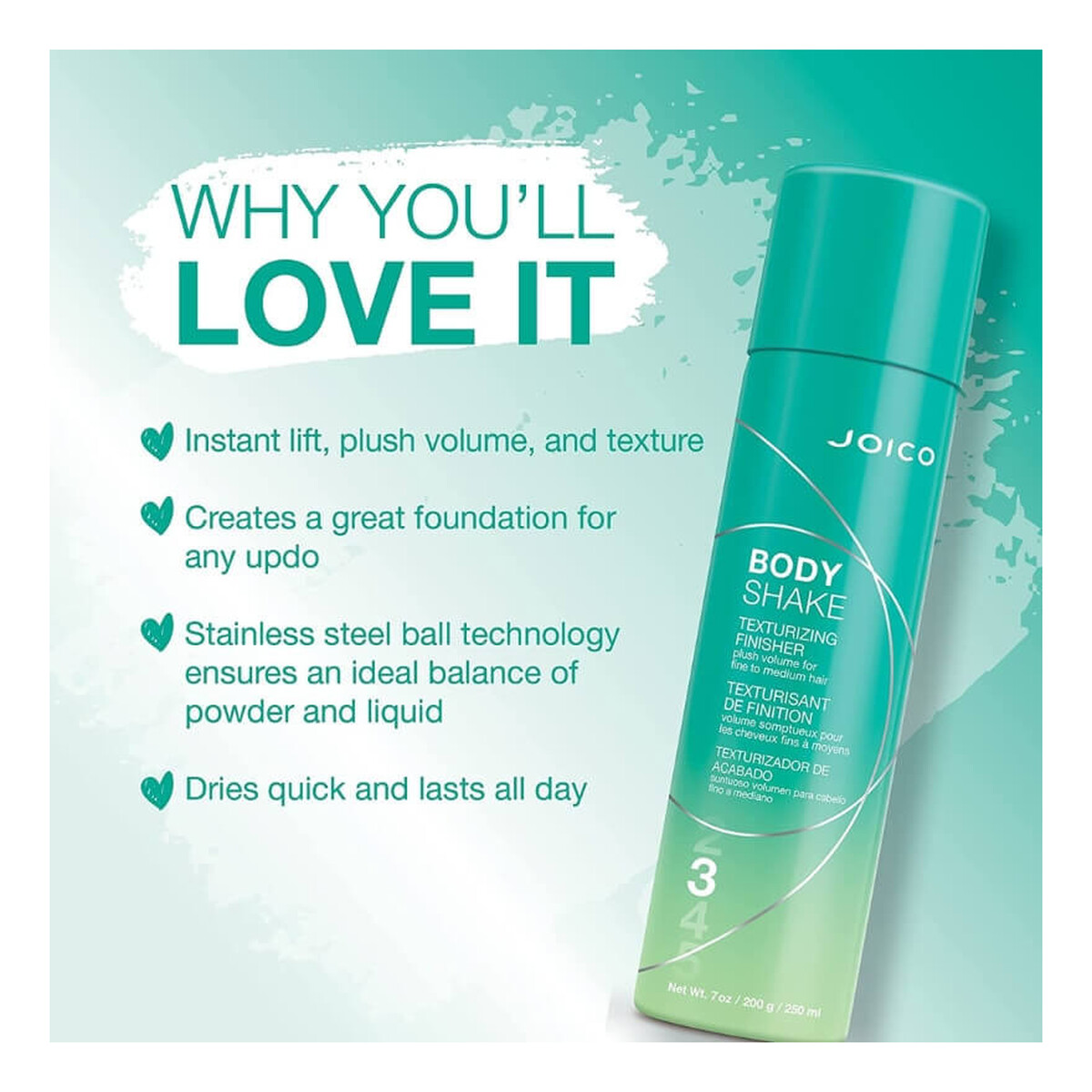 Joico Body Shake Texturizing Finisher Spray Teksturyzujący Nadający Objętość 250ml