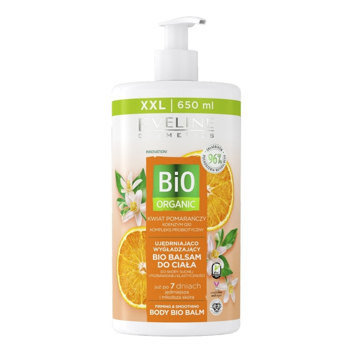 Eveline Bio Organic Ujędrniająco-wygładzjący bio balsam do ciała Pomarańcza 650ml