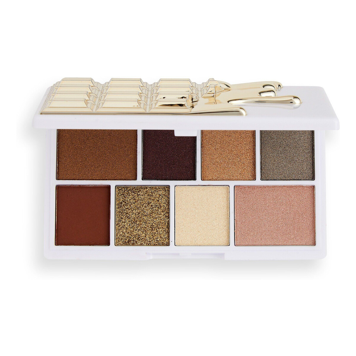 Makeup Revolution I Heart Revolution Chocolate Mini Paleta cieni do powiek (8) White Gold 2.7g