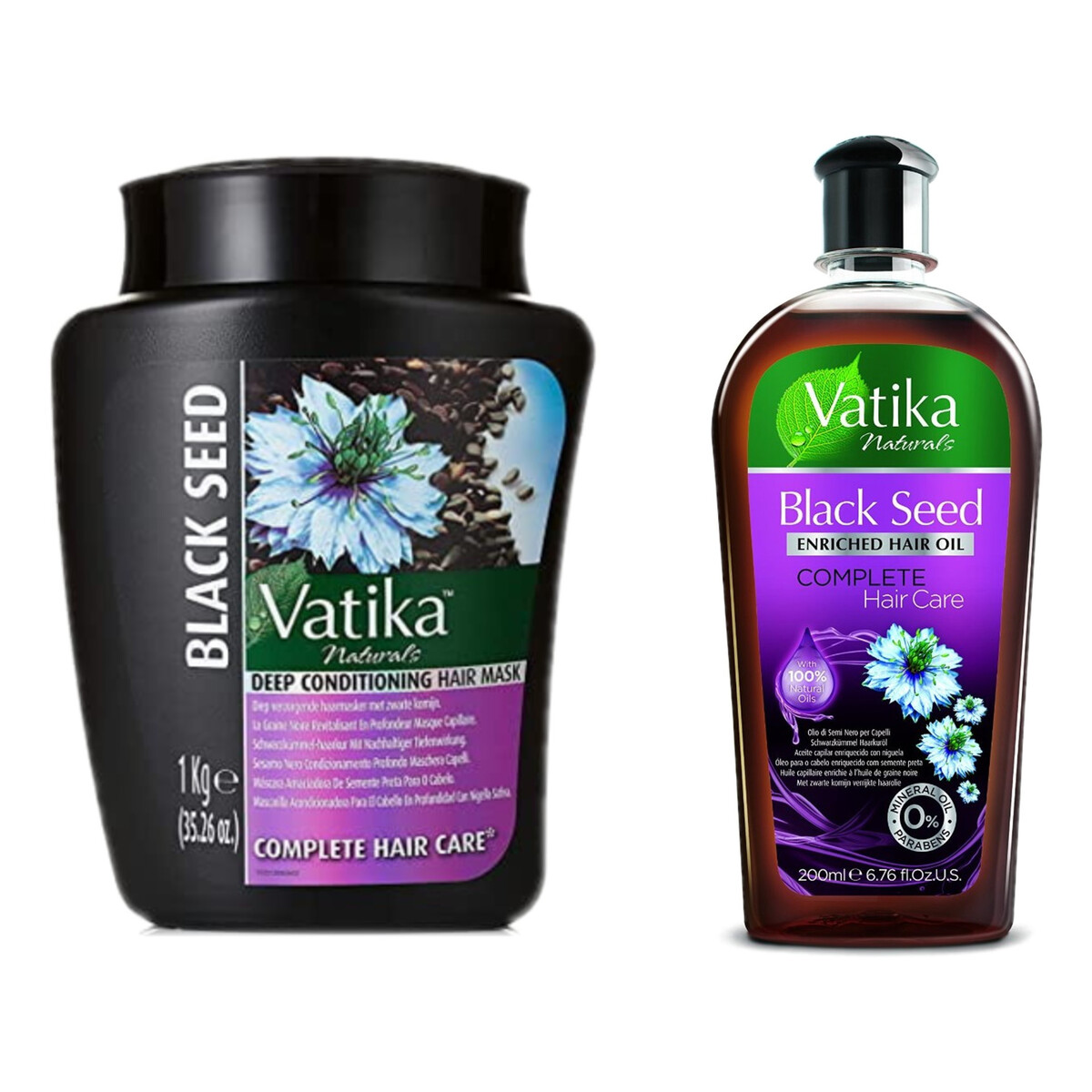 Dabur Vatika Black Seed Maska do włosów z czarnuszką + Olejek do włosów