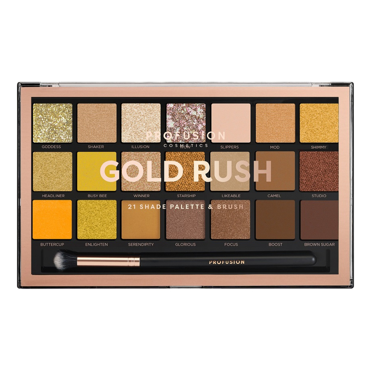 Profusion Eyeshadow Palette Paleta 21 cieni do powiek z pędzelkiem