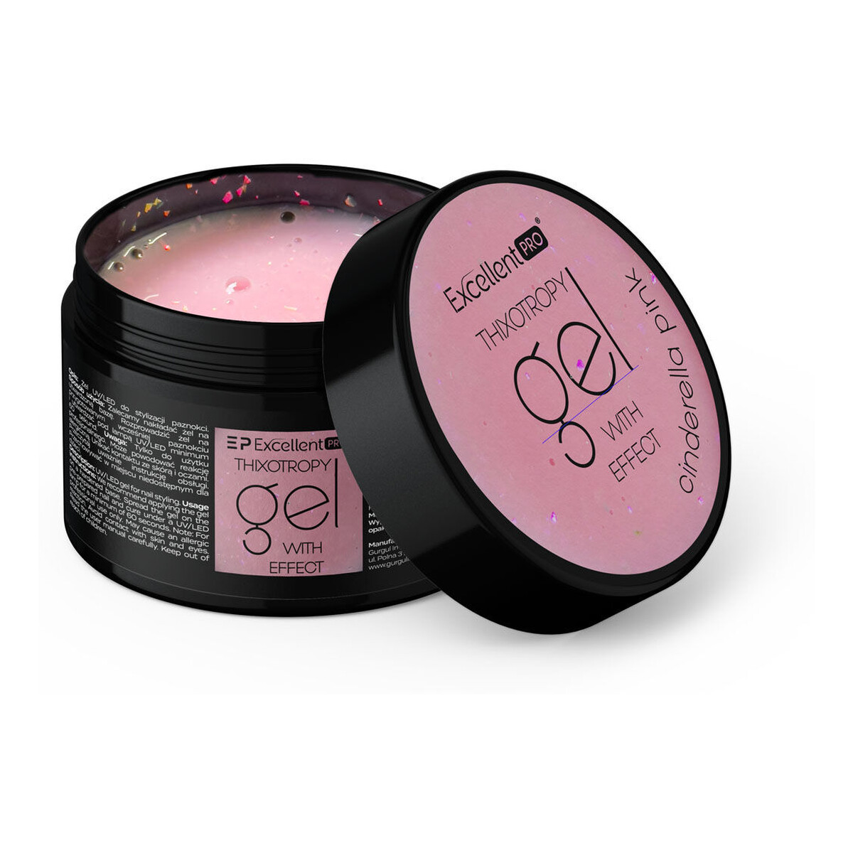 Excellent PRO Thixotropy Gel With Effect Żel budujący cinderella pink 15g