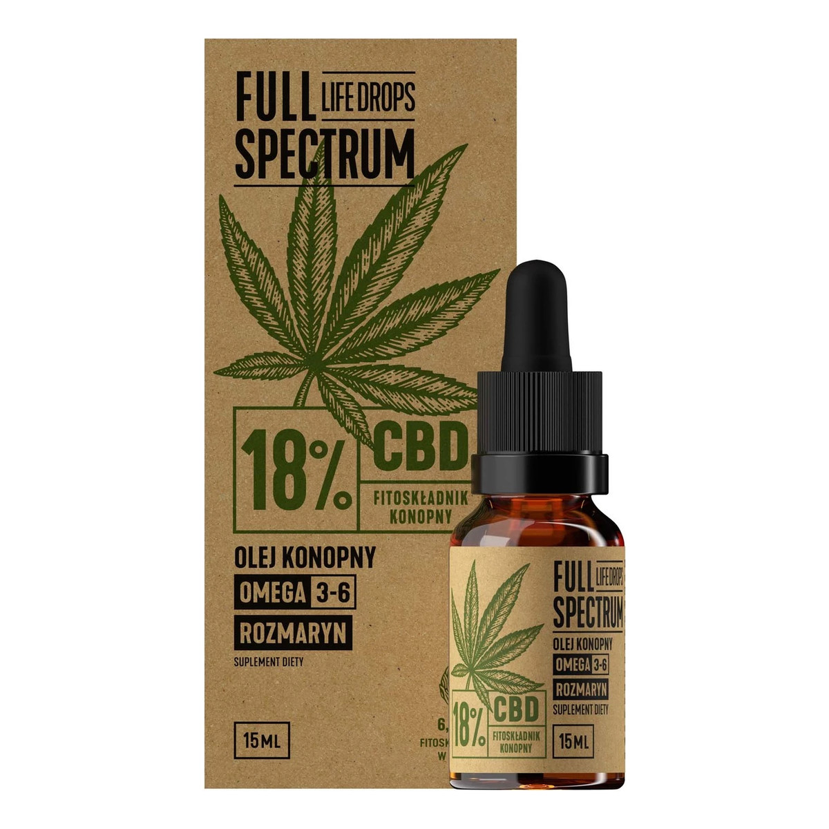 Full Spectrum Olejek Konopny CBD+CBDA 18% płyn 10ml