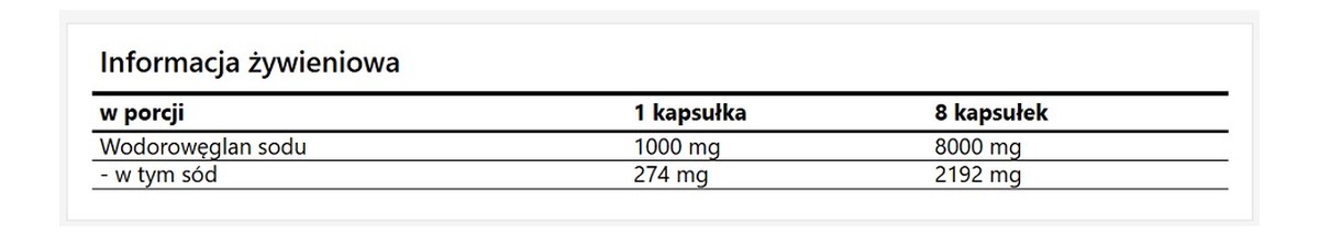 NoctaBicarb suplement diety 240 kapsułek