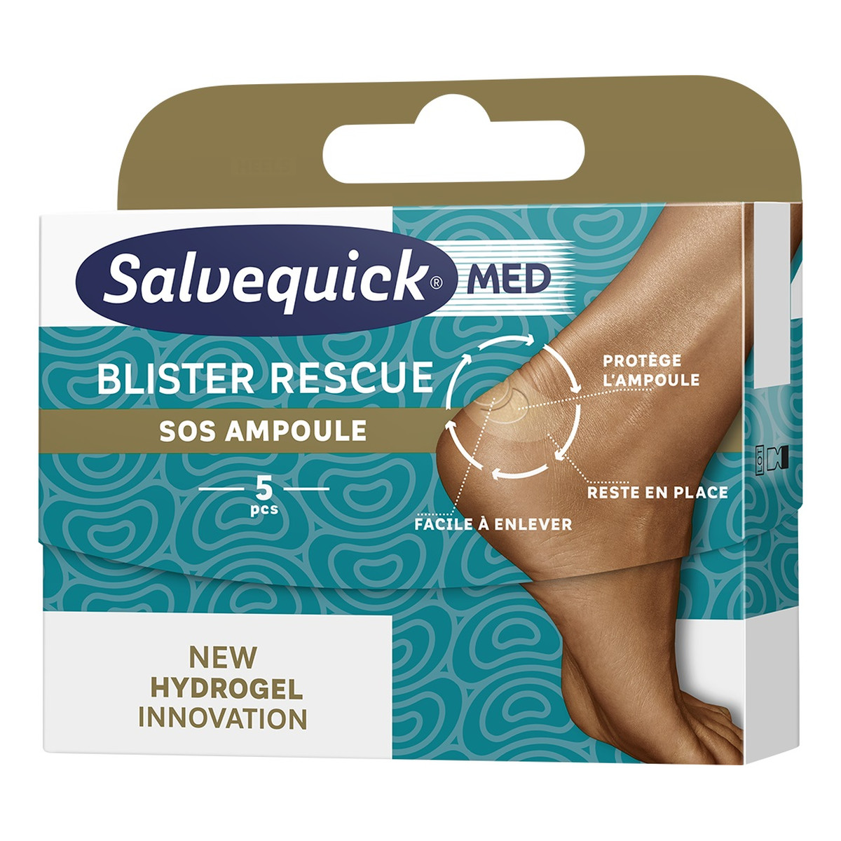 Salvequick MED BLISTER 360 RESCUE - 5 sztuk Protective Care Plastry Na Pęcherze Na Piętach 5szt.