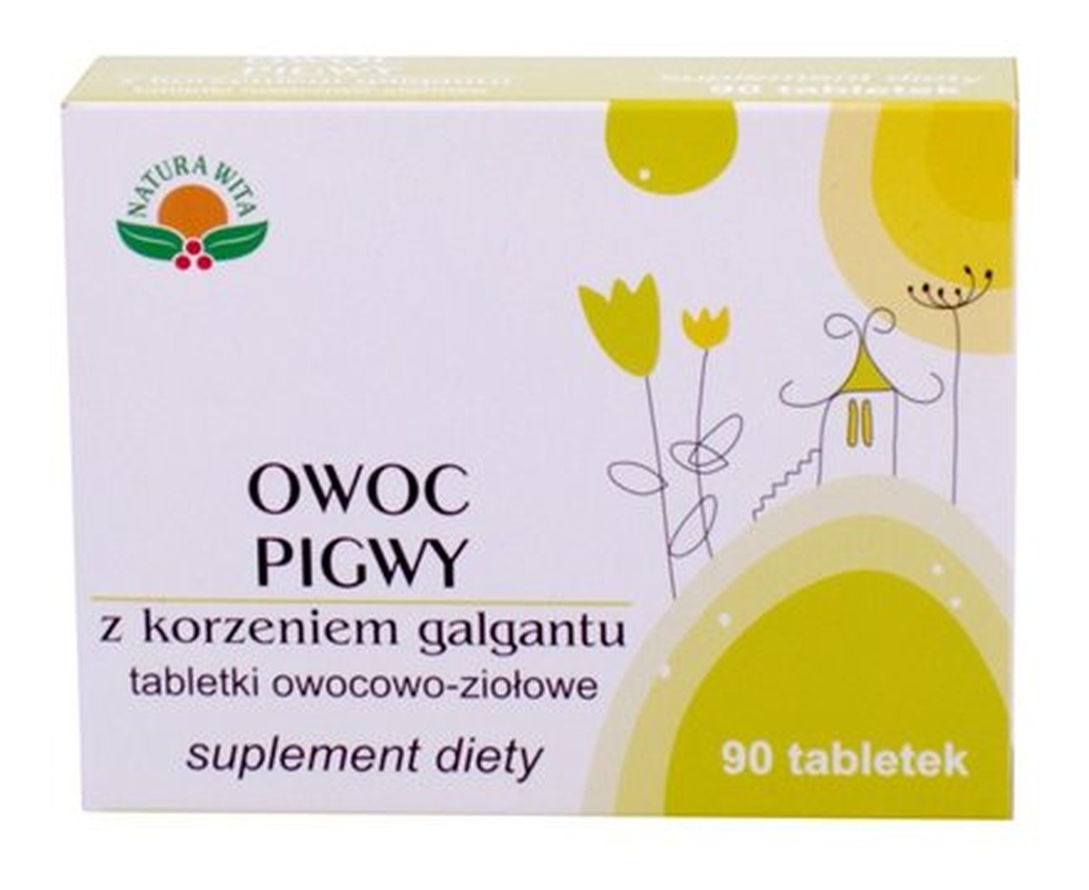 Owoc Pigwy z korzeniem galgantu tabletki owocowo-ziołowe suplement diety 90 tabletek
