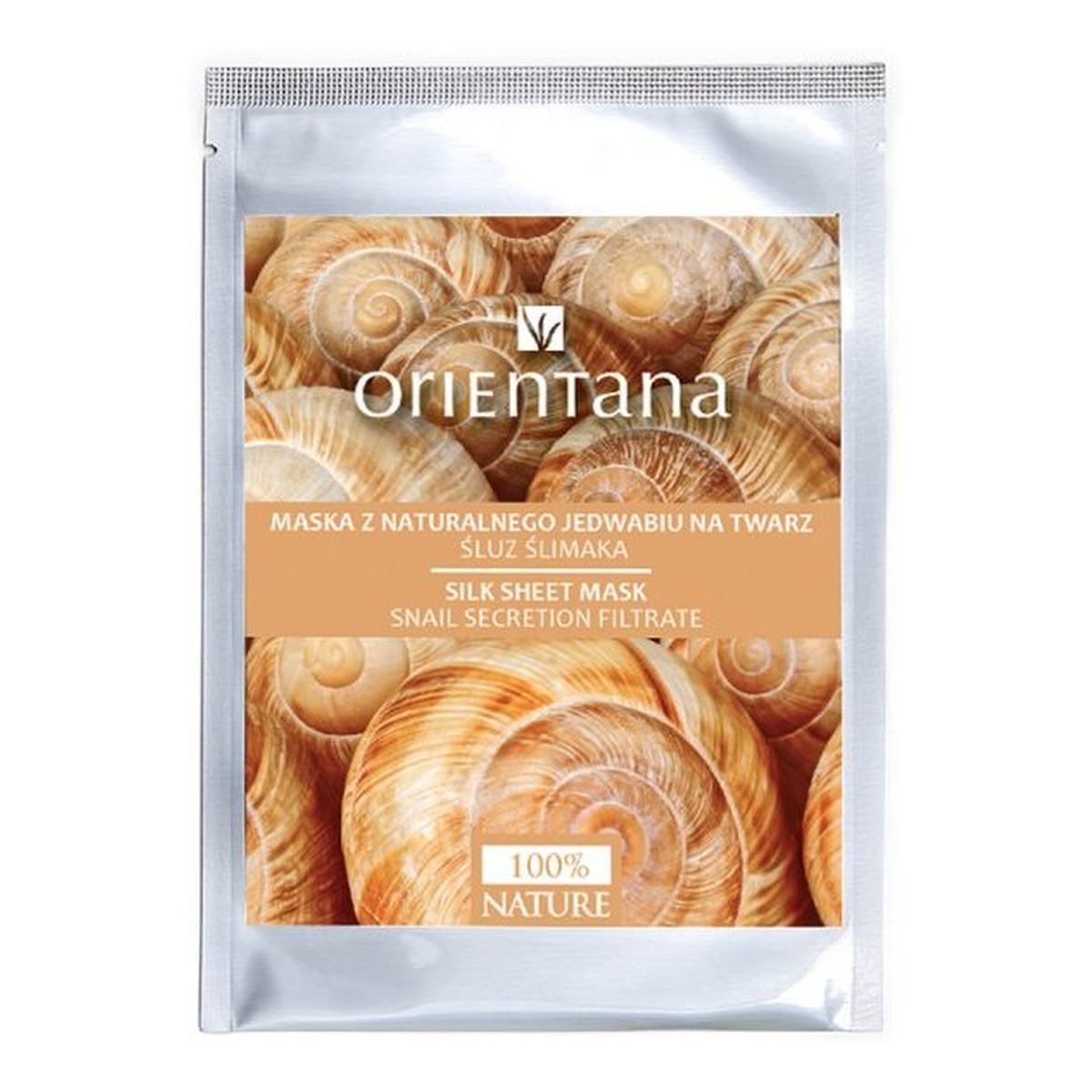 Orientana Maska do twarzy z naturalnego jedwabiu ze Śluzem ślimaka