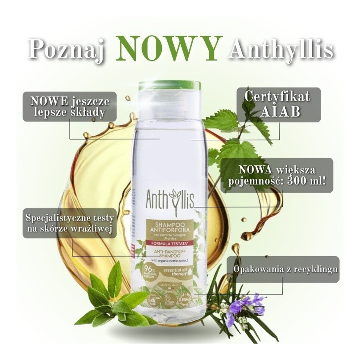 Bio Szampon przeciwłupieżowy z ekstraktem z organicznej pokrzywy