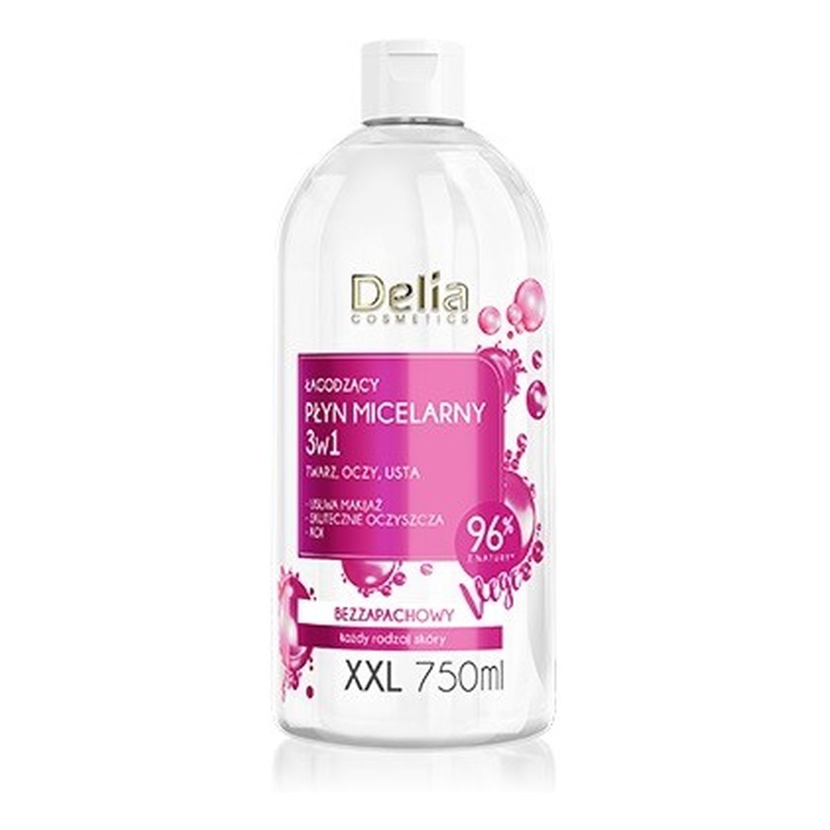 Delia Cosmetics łagodzący płyn micelarny 3w1 xxl 750ml