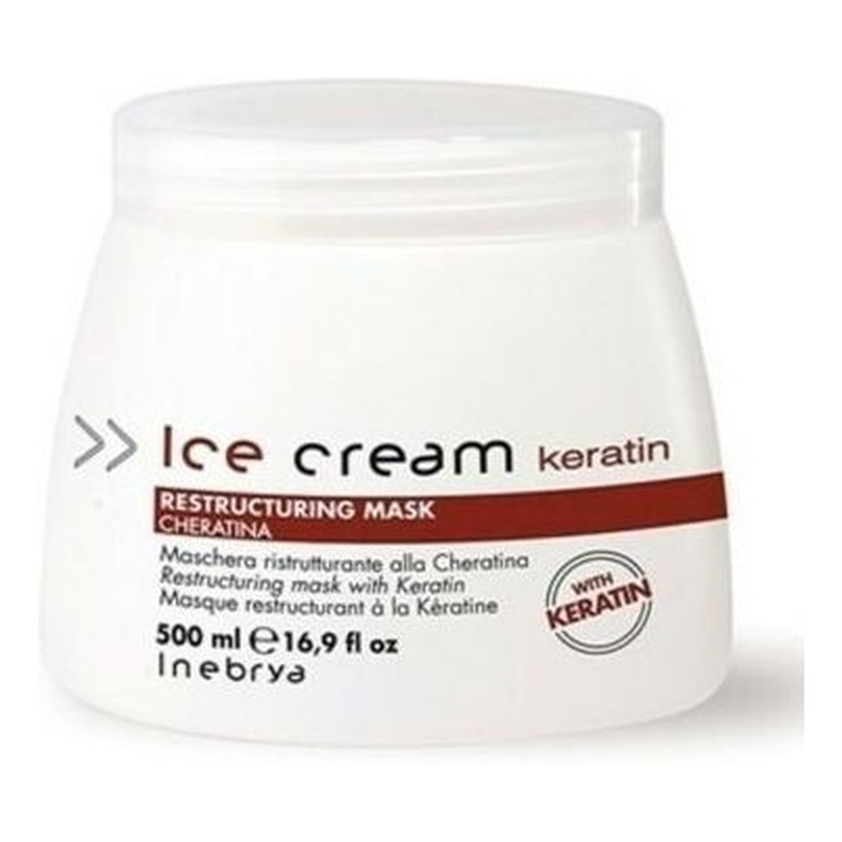 Inebrya Ice Cream Keratin Restructuring Mask Restrukturyzująca maska do włosów 500ml