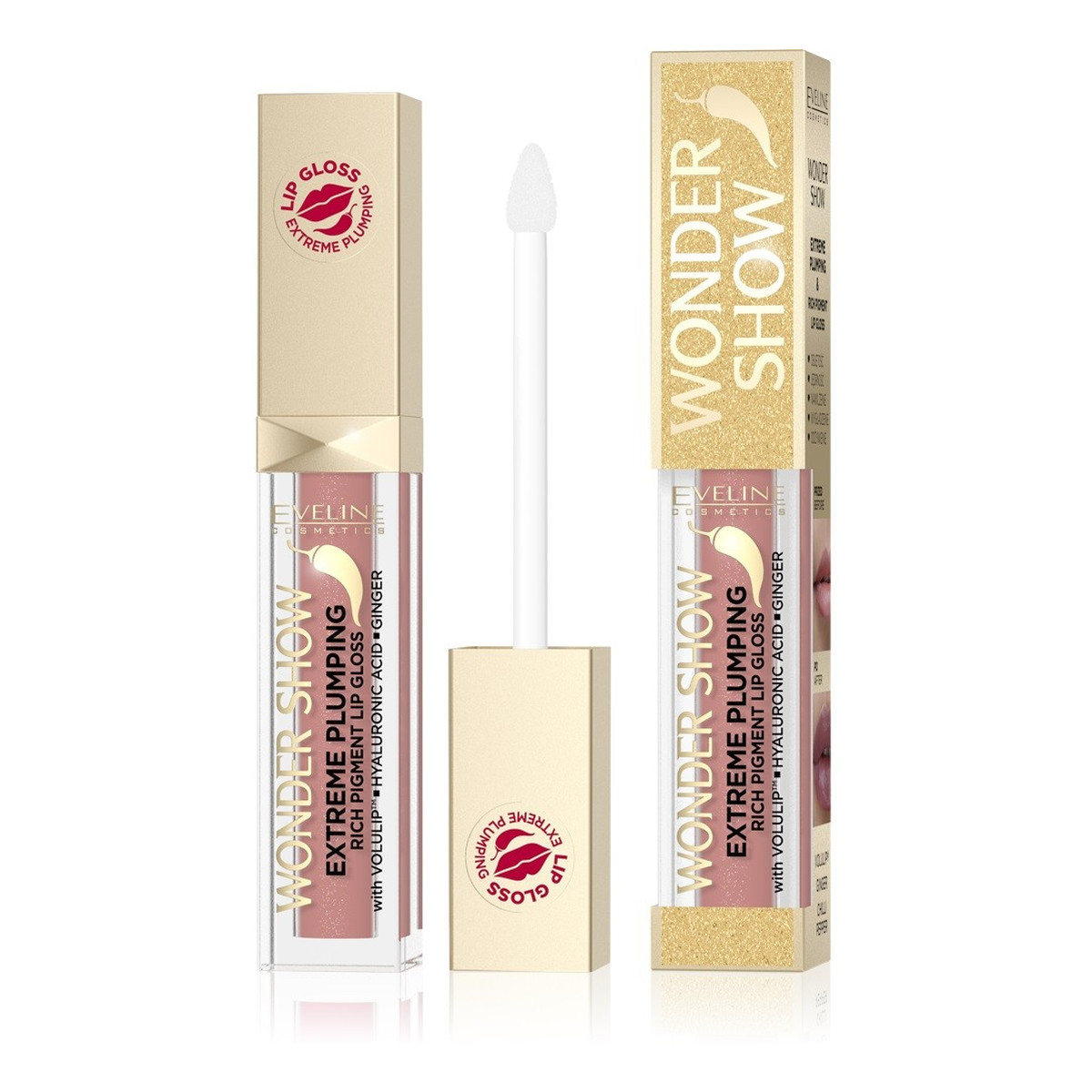 Eveline Wonder show błyszczyk powiększający usta nr 02 dream nude 6.8ml