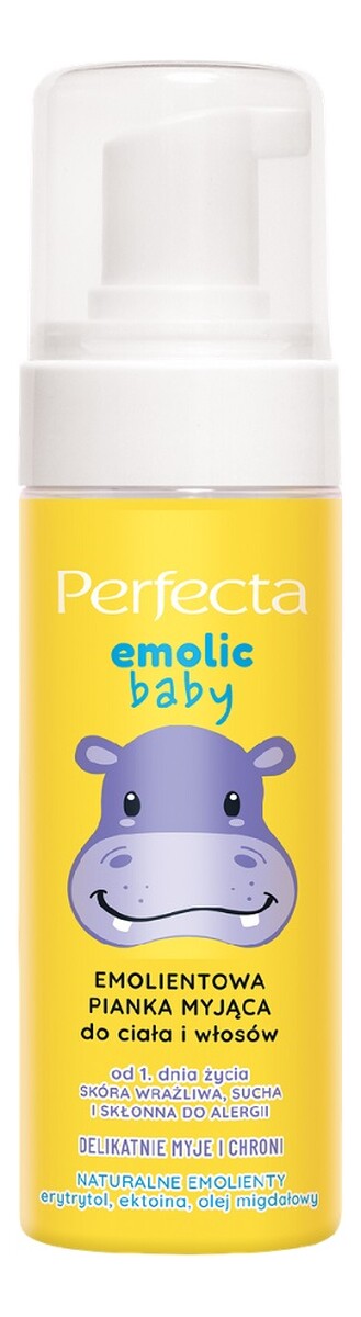 Emolic baby emolientowa pianka myjąca do ciała i włosów
