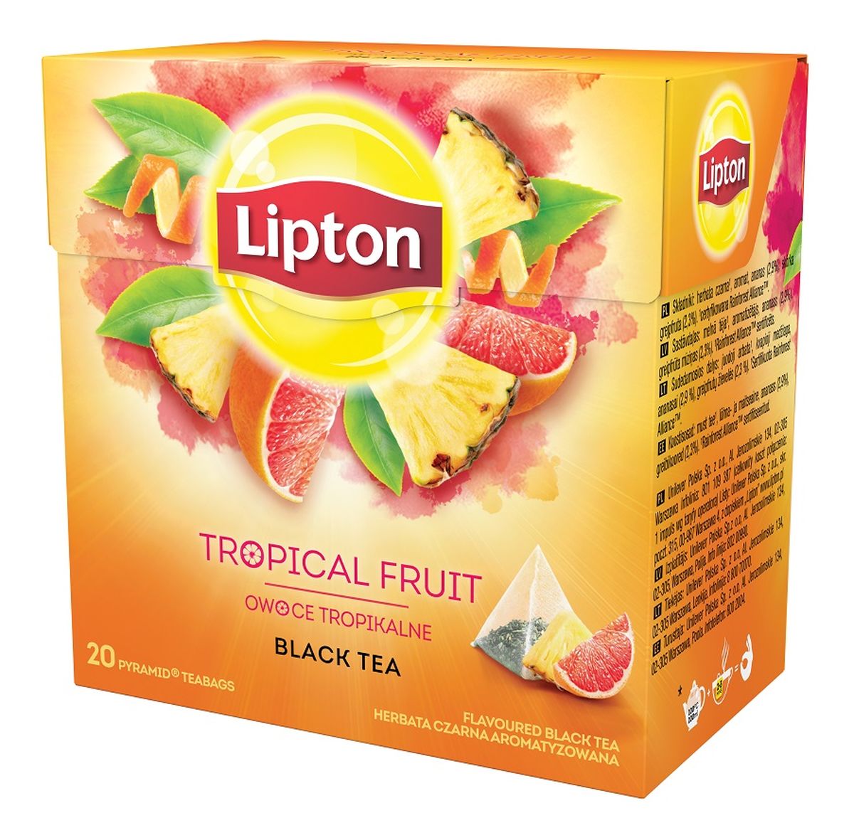 herbata czarna aromatyzowana Owoce Tropikalne 20 piramidek